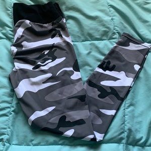 White camo high waist leggings